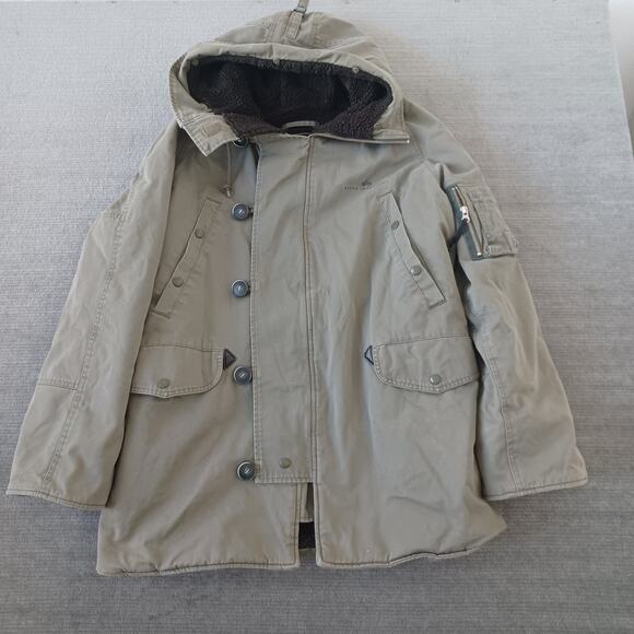 Alpha Industries N-3B Parka Jacket M Sage Green Sherpa Lined Hood Military Coat - Picture 1 of 11